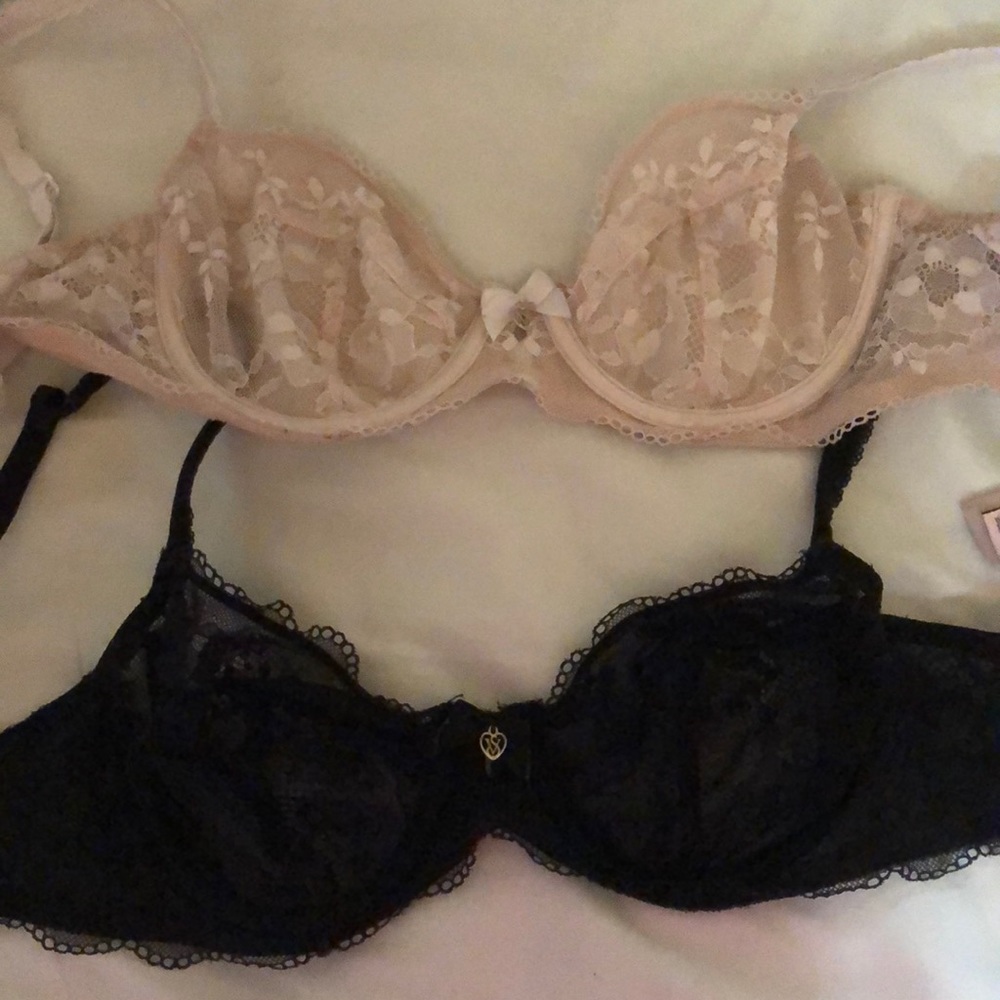 Victoria secret bras tan and black 34 B
